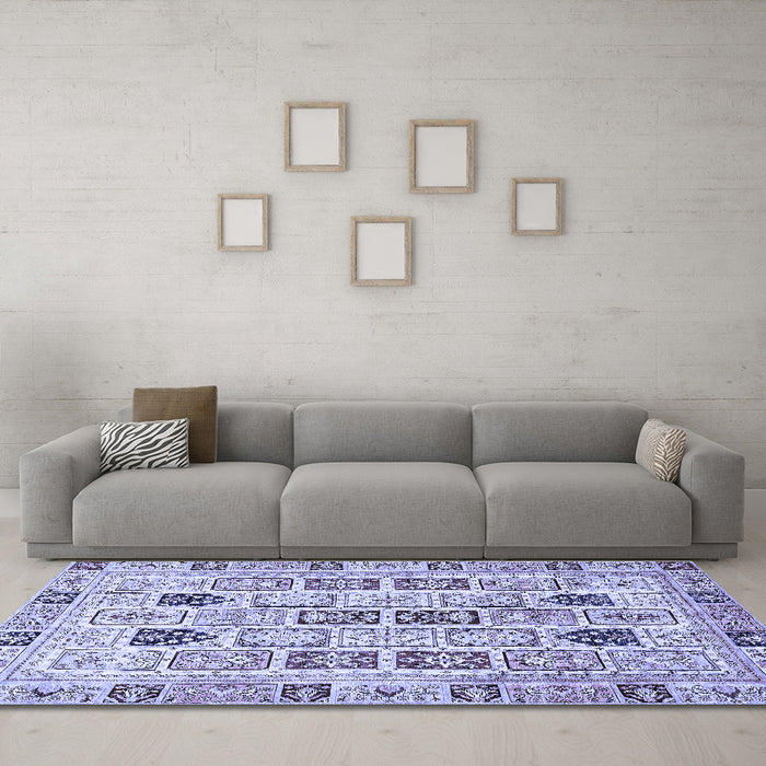 Machine Washable Abstract Blue Modern Rug in a Living Room, wshabs353blu