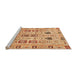 Sideview of Machine Washable Abstract Orange Modern Area Rugs, wshabs353org