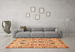 Machine Washable Abstract Orange Modern Area Rugs in a Living Room, wshabs353org