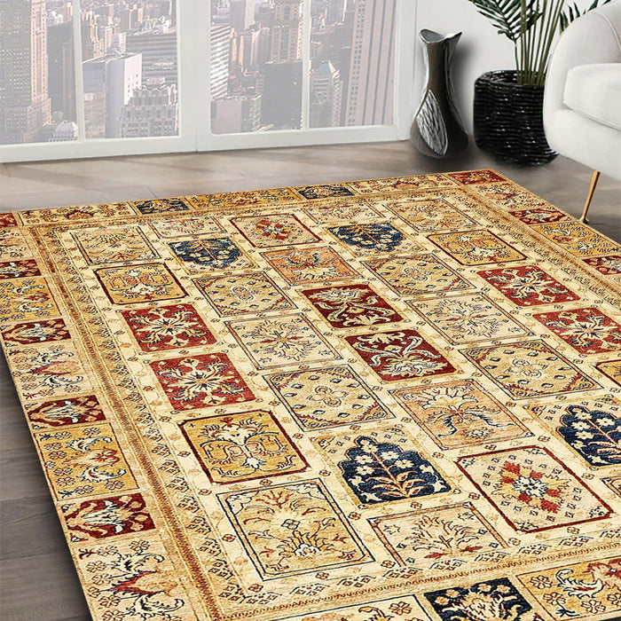 Abstract Red Modern Rug in Family Room, abs353