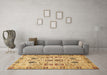 Machine Washable Abstract Brown Modern Rug in a Living Room,, wshabs353brn