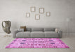 Machine Washable Abstract Purple Modern Area Rugs in a Living Room, wshabs353pur