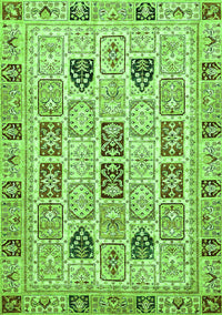 Abstract Green Modern Rug, abs353grn