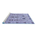 Sideview of Machine Washable Abstract Blue Modern Rug, wshabs353blu