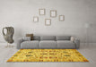 Machine Washable Abstract Yellow Modern Rug in a Living Room, wshabs353yw