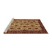 Sideview of Machine Washable Abstract Gold Rug, wshabs354