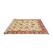 Sideview of Machine Washable Abstract Chocolate Brown Rug, wshabs3540