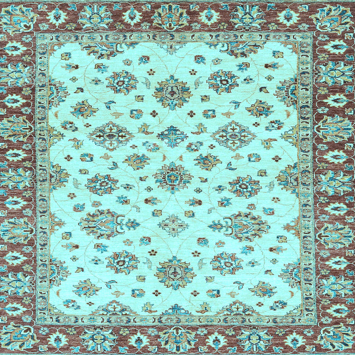 Square Abstract Light Blue Modern Rug, abs3540lblu