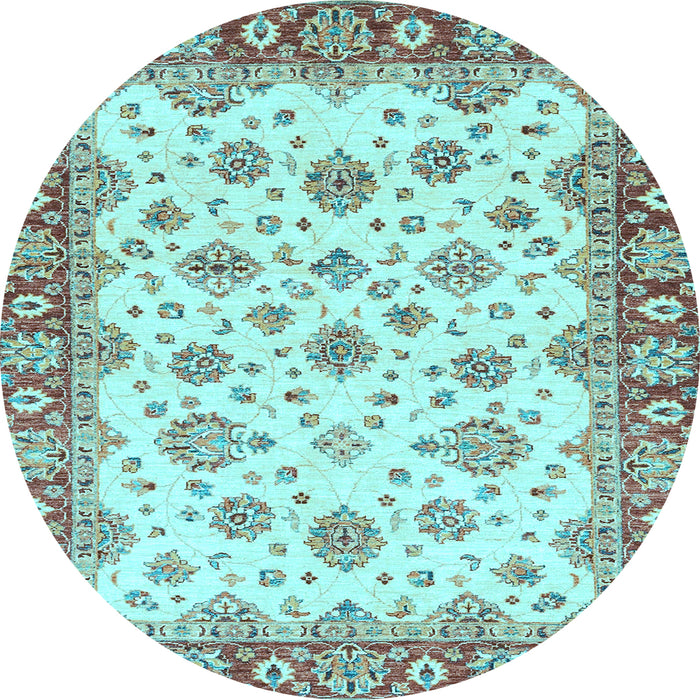 Round Machine Washable Abstract Light Blue Modern Rug, wshabs3540lblu