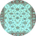 Round Machine Washable Abstract Light Blue Modern Rug, wshabs3540lblu