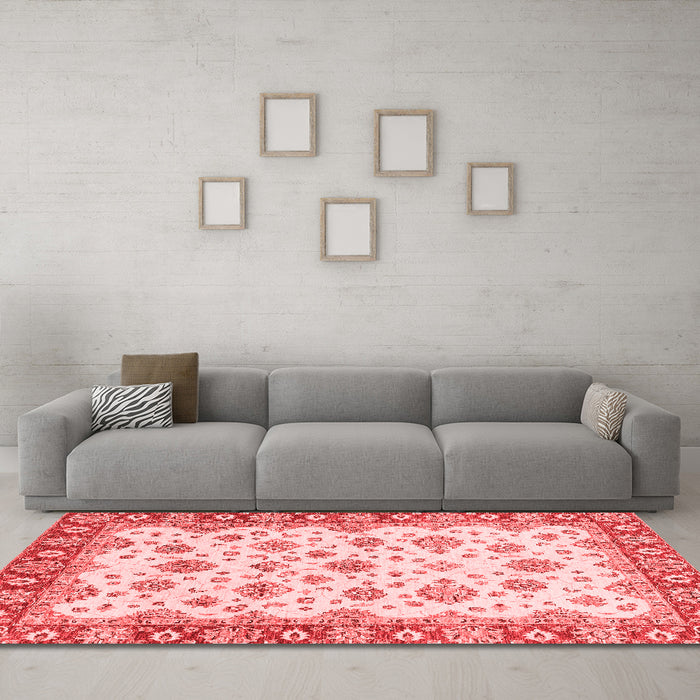Modern Red Washable Rugs