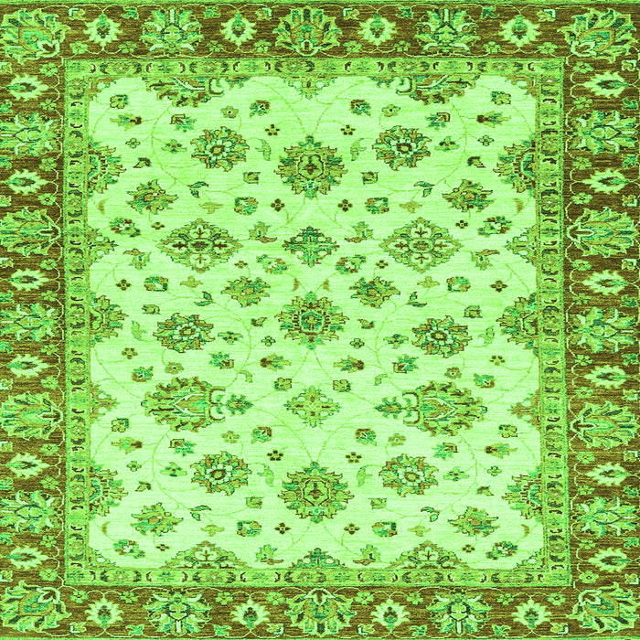 Square Abstract Green Modern Rug, abs3540grn