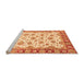 Sideview of Machine Washable Abstract Orange Modern Area Rugs, wshabs3540org