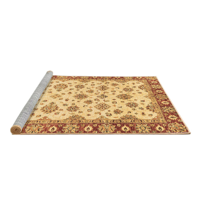 Sideview of Machine Washable Abstract Brown Modern Rug, wshabs3540brn