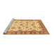 Sideview of Machine Washable Abstract Brown Modern Rug, wshabs3540brn