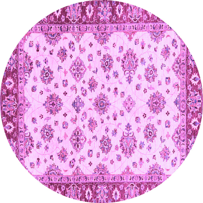 Round Machine Washable Abstract Purple Modern Area Rugs, wshabs3540pur