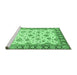 Sideview of Machine Washable Abstract Emerald Green Modern Area Rugs, wshabs3540emgrn