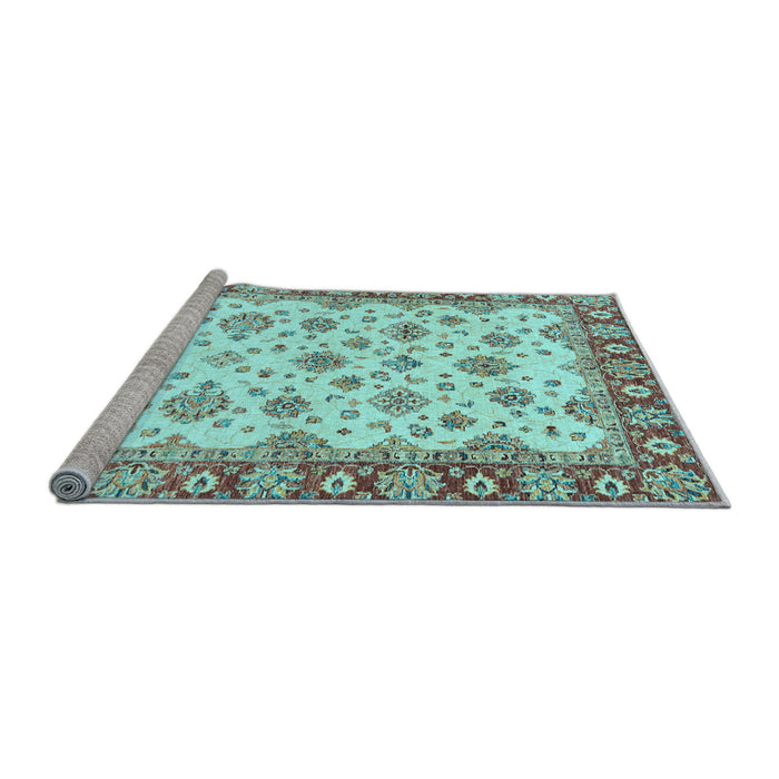 Sideview of Machine Washable Abstract Light Blue Modern Rug, wshabs3540lblu