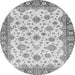 Round Machine Washable Abstract Gray Modern Rug, wshabs3540gry