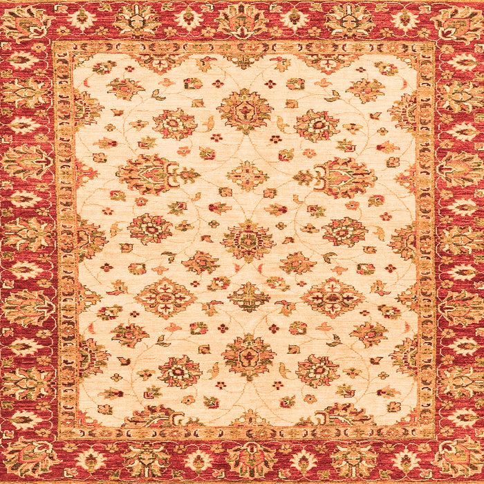 Square Abstract Orange Modern Rug, abs3540org