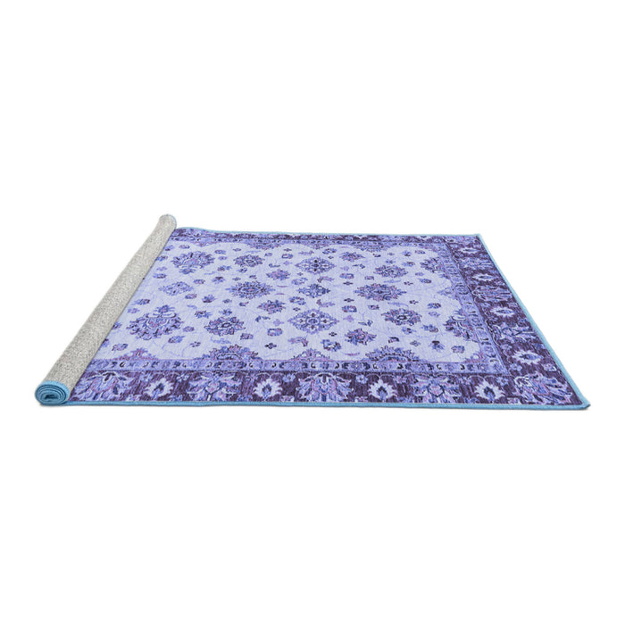 Sideview of Machine Washable Abstract Blue Modern Rug, wshabs3540blu