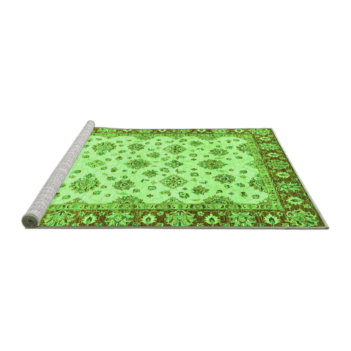 Sideview of Machine Washable Abstract Green Modern Area Rugs, wshabs3540grn