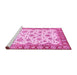 Sideview of Machine Washable Abstract Pink Modern Rug, wshabs3540pnk