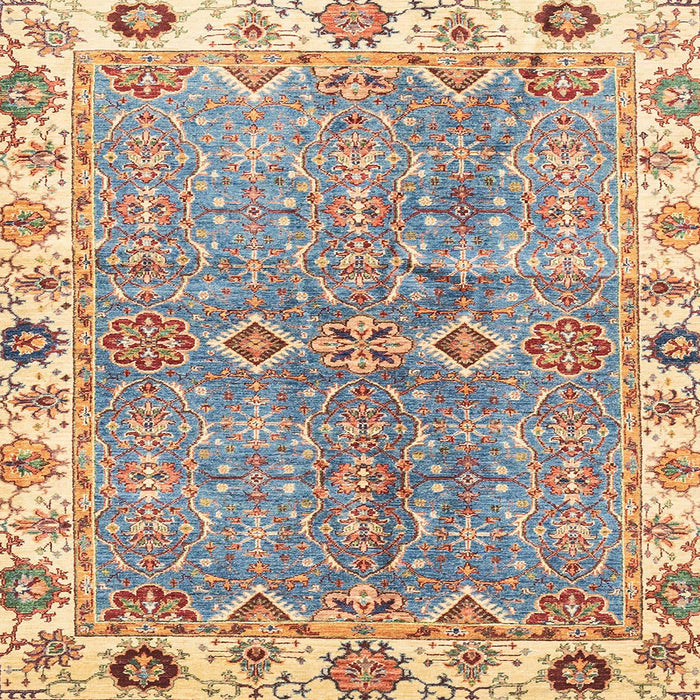 Square Machine Washable Abstract Tan Brown Rug, wshabs3541