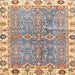 Square Machine Washable Abstract Tan Brown Rug, wshabs3541