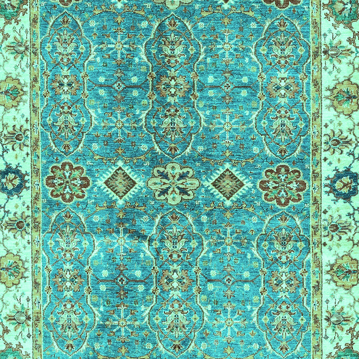 Machine Washable Oriental Turquoise Traditional Area Rugs, wshabs3541turq