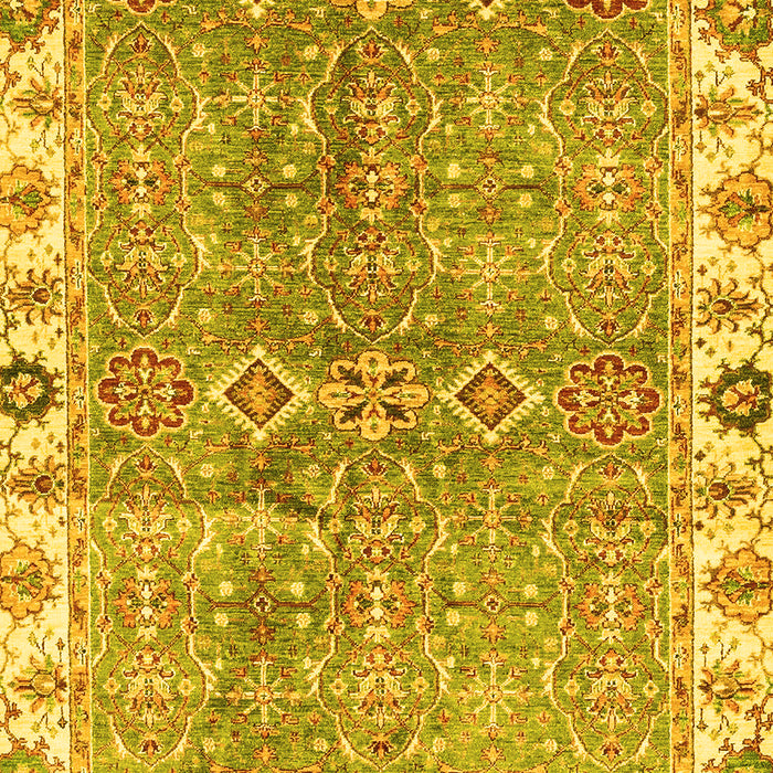 Machine Washable Oriental Yellow Traditional Rug, wshabs3541yw