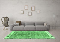 Machine Washable Oriental Emerald Green Traditional Rug, wshabs3541emgrn