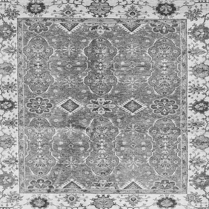 Square Machine Washable Oriental Gray Traditional Rug, wshabs3541gry