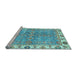 Sideview of Machine Washable Oriental Light Blue Traditional Rug, wshabs3541lblu