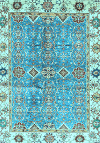 Oriental Light Blue Traditional Rug, abs3541lblu