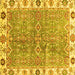 Square Oriental Yellow Traditional Rug, abs3541yw