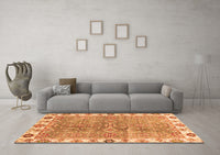 Machine Washable Oriental Orange Traditional Rug, wshabs3541org