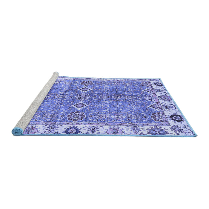Sideview of Machine Washable Oriental Blue Traditional Rug, wshabs3541blu