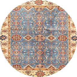 Round Machine Washable Abstract Tan Brown Rug, wshabs3541