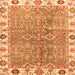 Square Machine Washable Oriental Orange Traditional Area Rugs, wshabs3541org