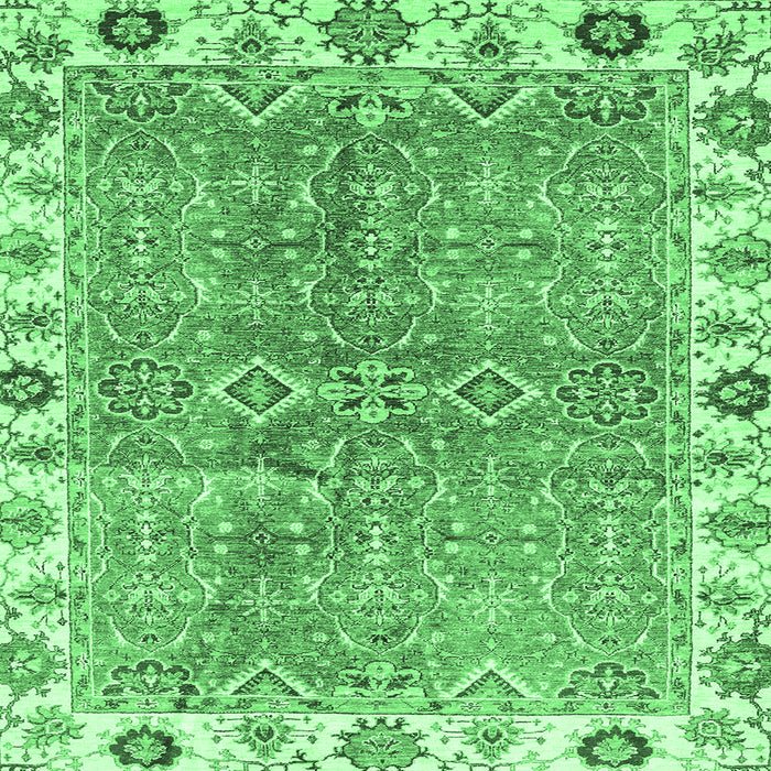 Square Oriental Emerald Green Traditional Rug, abs3541emgrn