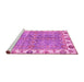 Sideview of Machine Washable Oriental Pink Traditional Rug, wshabs3541pnk