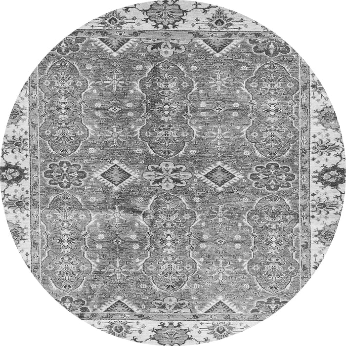 Round Oriental Gray Traditional Rug, abs3541gry