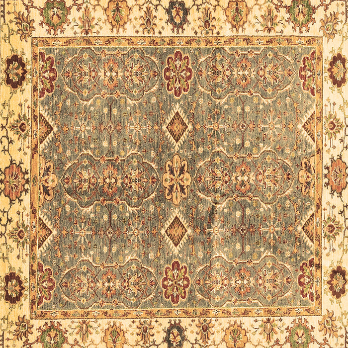 Square Machine Washable Oriental Brown Traditional Rug, wshabs3541brn