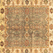 Square Machine Washable Oriental Brown Traditional Rug, wshabs3541brn