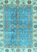 Machine Washable Oriental Light Blue Traditional Rug, wshabs3541lblu