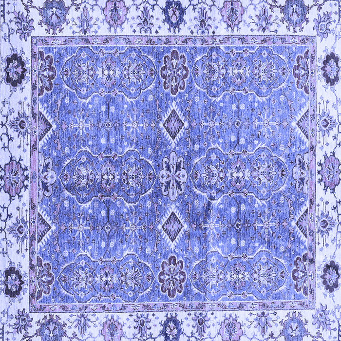 Square Machine Washable Oriental Blue Traditional Rug, wshabs3541blu