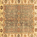 Square Oriental Brown Traditional Rug, abs3541brn