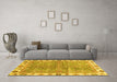 Machine Washable Oriental Yellow Traditional Rug in a Living Room, wshabs3541yw