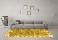 Machine Washable Oriental Yellow Traditional Rug, wshabs3541yw